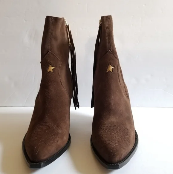 Golden Goose Limited Series Suede Leather Pointed Toe Cowboy Brown Boots… - Picture 2 of 10